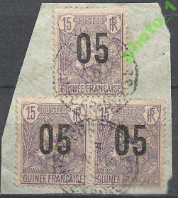 Гвінея Гвинея ^/--/^ Гвинея франц. 1912 стандарт надп. 3 /--/ м.гаш. ^_^^^ Гвінея франц. 1912 стандарт надп. 3 /--/ м.гаш. - фото фото фото