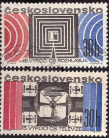 Чехословаччина Чехословакия ^/--/^ Чехословакия. Юбилеи Чешского радио и телевидения  (серия) 1968 г. ^_^^^ Чехословаччина. Ювілеї Чеського радіо і телебачення (1968) - фото фото фото