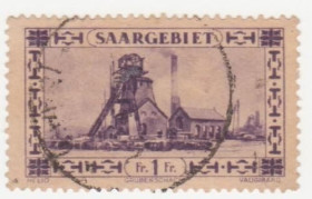 Веймарська республіка Веймарская республика ^/--/^ Германия   ( Саар)   1926  г. № 116 гашеная ^_^^^ Німеччина (Саар) 1926 р. No 116 гашена - фото фото фото