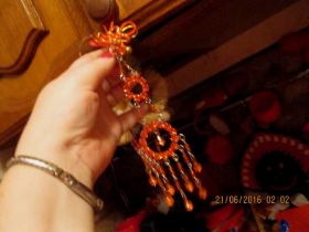 Сережки Серьги ^/--/^ редкие серьги длинные красные камни шикарные ИНДИЯ ^_^^^ рідкісні сережки довгі червоні камені шикарні Індія - фото фото фото