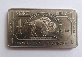 Сувенірна продукація, копії Сувенирная продукция, копии ^/--/^ NICKEL BULLION .999 FINE USA                  (Колекційний зливок ) ^_^^^ NICKEL BULLION .999 FINE USA (Коллекционный слиток) - фото фото фото