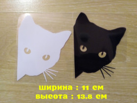 Наліпки, емблеми Наклейки, эмблемы ^/--/^ Наклейка на авто Кот на авто Белая,Чёрная ^_^^^ Наклейка на авто Кіт на авто Біла, Чорна - фото фото фото
