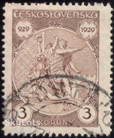 Чехословаччина Чехословакия ^/--/^ Чехословакия 1929 162 A /--/ 30 3 /--/ k brown Wenceslas martyred ^_^^^ Чехословаччина 1929 162 A /--/ 30 3 /--/ k brown Wenceslas martyred - фото фото фото