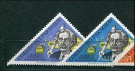Освоєння космосу Освоение космоса ^/--/^ Парагвай  Space Mi 14431445 perf Einstein MNH Только зубцовая серия Скидка 25 процентов ^_^^^ Парагвай Space Mi 14431445 perf Einstein MNH Тільки зубцева серія Знижка 25 відсотків - фото фото фото