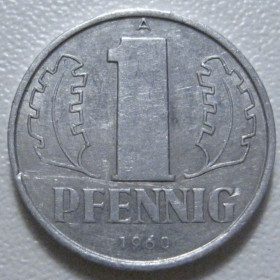 НДР, ФРН ГДР, ФРГ ^/--/^ Німеччина - НДР 1 пфеніг 1960 року 43284 ^_^^^ Германия - ГДР 1 пфениг 1960 года 43284 - фото фото фото