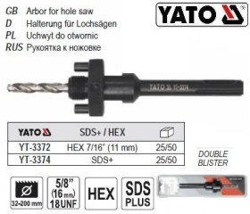 Свердла Сверла ^/--/^ Держатель пил кольцевых SDS+ -32-140 мм YATO YT-3374 ^_^^^ Тримач пив кільцевих SDS+ -32-200 мм Польща YATO YT-3374 - фото фото фото