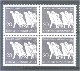 НДР, ФРН ГДР, ФРГ ^/--/^ Германия  1965 г MNH - квартблок ^_^^^ Німеччина 1965 MNH - квартблок - фото фото фото