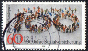 Інші країни Другие страны ^/--/^ ФРН 1981 - 100 років соціального забезпечення  (Гб) ^_^^^ ФРГ 1981 - 100 лет социального обеспечения (Гб) - фото фото фото