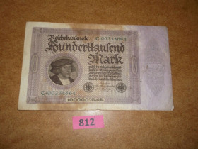 Німеччина Германия ^/--/^ 100000 марок 1923 р , Німеччина  № 812 ^_^^^ 100000 марок 1923 г., Германия No 812 - фото фото фото
