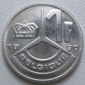Бельгія Бельгия ^/--/^ Бельгія 1 франк 1990 року Belgique 42769 ^_^^^ Бельгия 1 франк 1990 года Belgique 42769 - фото фото фото