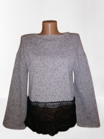 Кофти Кофты ^/--/^ Красивая женская кофта, джемпер с кружевом Zara Basic ^_^^^ Красива жіноча кофта, джемпер з мережевим Zara Basic - фото фото фото