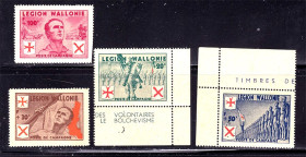 Німецька імперія (-) Германская империя (-) ^/--/^ Валлонский легион 1942 г  MNH - период немецкой оккупации Бельгии во Второй мировой войне . ^_^^^ Валлонський легіон 1942 р MNH - період німецької окупації Бельгії у Другій світовій війні. - фото фото фото