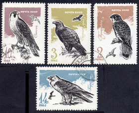 СРСР - СССР - ^/--/^ СРСР 1965 - Хижі птахи  (Г) ^_^^^ СССР 1965 — Служебные и охотничьи собаки (Г) - фото фото фото