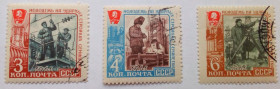 СРСР - СССР - ^/--/^ СССР 1961 Молодежь на ударных стройках семилетки, гашеные ^_^^^ СРСР 1961 Молодь на ударних будівництвах семирічки, гашені - фото фото фото