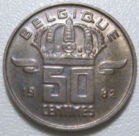 Бельгія Бельгия ^/--/^ Бельгія 50 сантимів 1982 року Belgique 42488 ^_^^^ Бельгия 50 сантимов 1982 года Belgique 42488 - фото фото фото