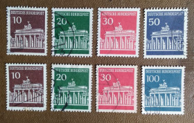 Архітектура Архитектура ^/--/^ Германия 1966 г - Бранденбургские ворота, 9 шт  (см.фото) ^_^^^ Німеччина 1966 — Бранденбурзькі ворота, 9 шт (див.фото) - фото фото фото