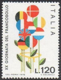 Інше Другое ^/--/^ Италия Неделя письма Флаги 1978 ^_^^^ Італія Тиждень листа Прапора 1978 - фото фото фото