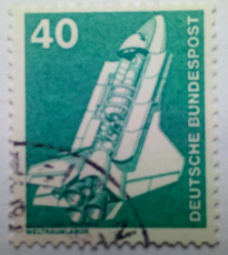 НДР, ФРН ГДР, ФРГ ^/--/^ Германия 1975 Космический шаттл, гашеная (I) ^_^^^ Німеччина 1975 Космічний шаттл, гашена (I) - фото фото фото