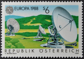Інше Другое ^/--/^ Австрия Телекоммуникации Космос Антенна Европа СЕПТ 1988 ^_^^^ Австрія Телекомунікації Космос Антенна Європа СЕПТ 1988 - фото фото фото
