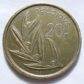 Бельгія Бельгия ^/--/^ Бельгія 20 франків 1981 року BELGIQUE #6 /--/ П /--/ 1750 ^_^^^ Бельгия 20 франков 1981 года BELGIQUE #6 /--/ П /--/ 1750 - фото фото фото