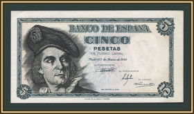 Іспанія Испания ^/--/^ Испания 5 песет 1948 P-136  (136 /--/ a) аUNC ^_^^^ Іспанія 5 песет 1948 P-136 (136 /--/ a) аUNC - фото фото фото