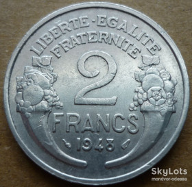 Франція Франция ^/--/^ Франция 2 франка 1948 зл/ф /--/ 0,4 ^_^^^ Франція 2 франки 1948 зл/ф /--/ 0,4 - фото фото фото