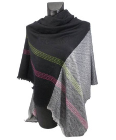 Шарфи, шалі Шарфы, шали ^/--/^ Женский платок Cashmere 42 черный с серым ^_^^^ Жіночий хустка Cashmere 42 чорний з сірим - фото фото фото