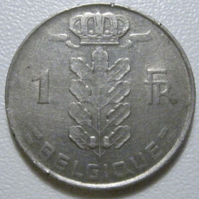 Бельгія Бельгия ^/--/^ Бельгія 1 франк 1975 року BELGIQUE #39685 ^_^^^ Бельгия 1 франк 1975 года BELGIQUE #39685 - фото фото фото
