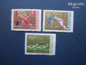 Спорт Спорт ^/--/^ 3 марки СРСР 1968 спорт олімпіада штанга веслування фехтування не гаш як є ^_^^^ 3 марки СССР 1968 спорт олимпиада штанга гребля фехтования не гаш как есть - фото фото фото
