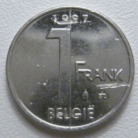 Бельгія Бельгия ^/--/^ Бельгія 1 франк 1997 року Belgie 42817 ^_^^^ Бельгия 1 франк 1997 года Belgie 42817 - фото фото фото