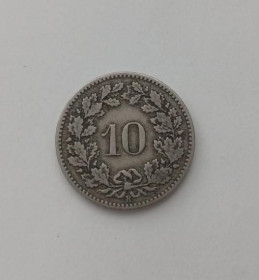 Інше Другое ^/--/^ Швейцарія. 10 раппенів. 1882. ^_^^^ Швейцария. 10 раппенов. 1882. - фото фото фото