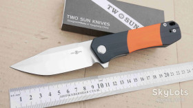 Ножі, мультітули Ножи, мультитулы ^/--/^ TwoSun TS /--/ 515-G /--/ 10 Black+ORANGE, Sandvik 14 /--/ C /--/ 28 /--/ N Satin, David Chen Design, Ceramic Ball Bearing, Flipper, Outdoor, Tactical, EDC, Liner Lock - фото фото фото