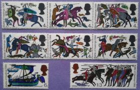 Великобританія Великобритания ^/--/^ Великобритания 1966 война армия 900 лет Гастингской битве Mi 434-441 ^_^^^ Велика Британія 1966 війна армія 900 років Гастінгській битві Mi 434-441 - фото фото фото