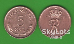 Данія Дания ^/--/^ 5 эре Дания 1969 ^_^^^ 5 Ере Данія 1969 - фото фото фото