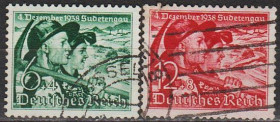 Третій Рейх (-) Третий Рейх (-) ^/--/^ 1938 - Рейх - Голосування в Судетах Mi.684-85 _8,0 € ^_^^^ 1938 - Рейх - Голосование в Судетах Mi.684-85 _8,0 € - фото фото фото