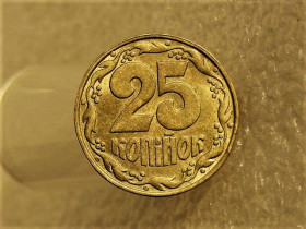 Обігові Обиходные ^/--/^ 25 копійок 1992 рік Україна 1.1 /--/ ААв &amp;quot; Штемпельний Блиск &amp;quot;  (102+) ^_^^^ 25 копеек Украина 1992 год 1. 1 /--/ ААв &amp;quot; ШТЕМПЕЛЬНЫЙ БЛИСК &amp;quot; (102+) - фото фото фото