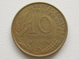 Франція Франция ^/--/^ Франция 10 сантимов 1972 года 38178 ^_^^^ Франція 10 сантимів 1972 року 38178 - фото фото фото