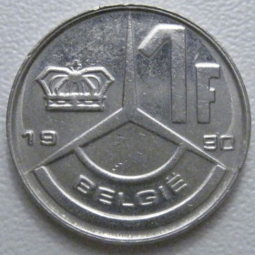 Бельгія Бельгия ^/--/^ Бельгія 1 франк 1990 року Belgie 42756 ^_^^^ Бельгия 1 франк 1990 года Belgie 42756 - фото фото фото