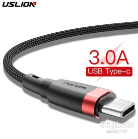 Кабелі Кабели ^/--/^ USLION USB Type C Nylon кабель 5 /--/ V/3 /--/ A 1 м для быстрой зарядки и передачи данных ^_^^^ USLION USB Type C Nylon кабель 5 /--/ V/3 /--/ A 1 м для швидкої зарядки і передачі даних - фото фото фото