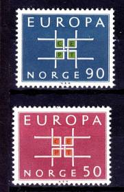 Скандинавія Скандинавия ^/--/^ Норвегия  1963 г MNH -  EUROPA CEPT - ^_^^^ Норвегія 1963 MNH - EUROPA CEPT - фото фото фото