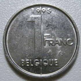 Бельгія Бельгия ^/--/^ Бельгія 1 франк 1995 року BELGIQUE #39695 ^_^^^ Бельгия 1 франк 1995 года BELGIQUE #39695 - фото фото фото