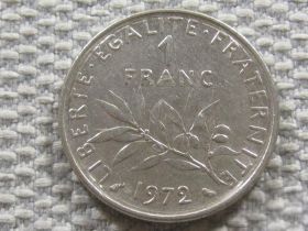 Франція Франция ^/--/^ Франция 1 франк 1972 года #3752 ^_^^^ Франція 1 франк 1972 #3752 - фото фото фото