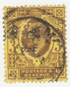 Великобританія Великобритания ^/--/^ Англия   1902 г..№ 107 гашеная перфин ^_^^^ Англія 1902 р. No 107 гашена перфін - фото фото фото