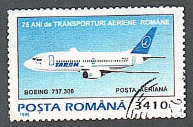 Транспорт Транспорт ^/--/^ Румыния  (1995) Авиация. Самолёт Боинг 737.300 ^_^^^ Румунія (1995) Авіація. Літак Боїнг 737.300 - фото фото фото