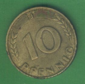 НДР, ФРН ГДР, ФРГ ^/--/^ ФРГ 10 пфеннигов 1949 г. j ^_^^^ ФРН 10 пфенігів 1949 - фото фото фото