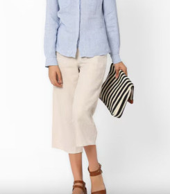 Штани Брюки ^/--/^ Модные укороченные летние брюки, лен, Marks&amp;Spencer Blue harbor. S ^_^^^ Модні вкорочені літні брюки, льон, Marks &amp; Spencer Blue harbor. S S S - фото фото фото