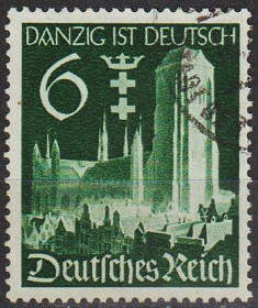 Третій Рейх (-) Третий Рейх (-) ^/--/^ 1939 - Гданськ - німецький 6 Mi.714 _гаш ^_^^^ 1939 — Гданьск — немецкий 6 Mi.714 - фото фото фото