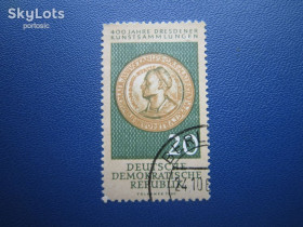 НДР, ФРН ГДР, ФРГ ^/--/^ Марка Німеччина НДР 1960 Дрезден мистецтво монета на марці гаш ^_^^^ Марка германия ГДР 1960 Дрезден искусство монета на марке гаш - фото фото фото