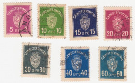 Скандинавія Скандинавия ^/--/^ Норвегия 1926  г.№ 1‑7 гашеная серия ^_^^^ Норвегія 1926 р. No 1-7 гашена серія - фото фото фото