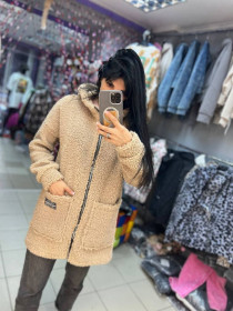 Куртки Куртки ^/--/^ Жіноча тепла куртка кардиган з капюшоном з щільного хутра Тедді р.40-42, 42-44, 46-48, 50-52, 54-56 ^_^^^ Женская теплая куртка кардиган с капюшоном из плотного меха Тедди р.40-42, 42-44, 46-48, 50-52, 54-56 - фото фото фото